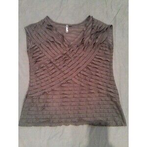 Essentials by Milano Women's XL Black Ruffle Shirt